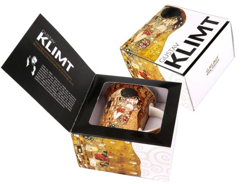 Kubek z ozdobnym pudełkiem - G. Klimt, Pocałunek (CARMANI)