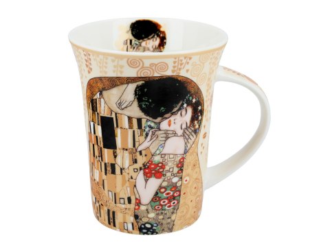 Kubek w pudełku - G. Klimt, Pocałunek, kremowe tło (CARMANI)