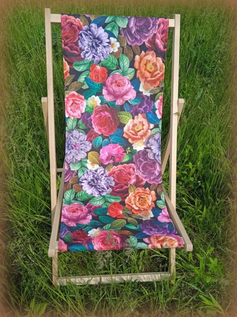 Leżak z drewnianym stelażem Enigma