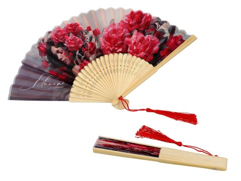 Wachlarz czerwone kwiaty - L. Lozano, Lady's Floral Symphony (CARMANI)