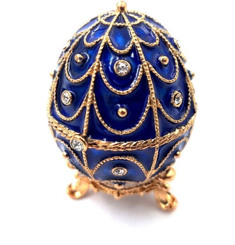 Ekskluzywne metalowa szkatułka z kryształkami - Jajo Fabergé