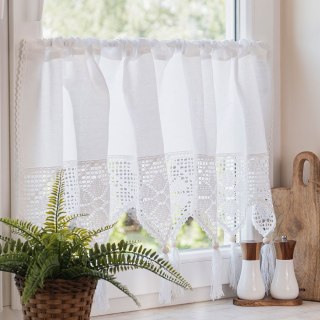 Markizeta RACHELA Zazdrostka gotowa z ażurem, 100x45cm, kolor biały