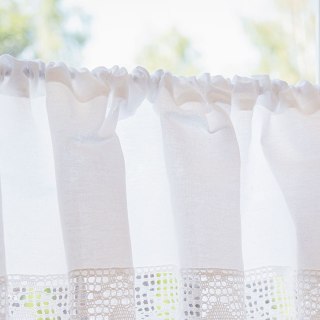 Markizeta RACHELA Zazdrostka gotowa z ażurem, 100x45cm, kolor biały