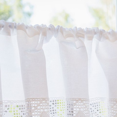 Markizeta RACHELA Zazdrostka gotowa z ażurem, 100x45cm, kolor biały