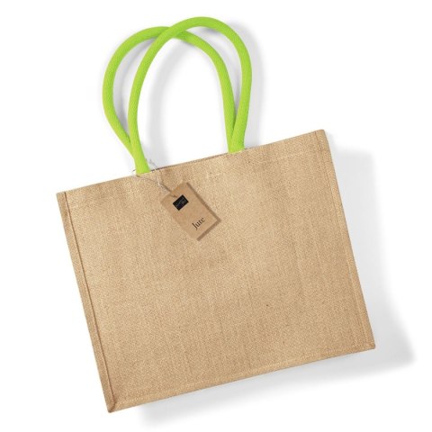 Torba jutowa Klasyczna Natural Lime Green 42x33x19