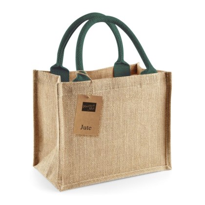 Torba z juty Mini Gift Natural Forest Green