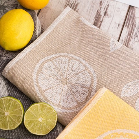 Ścierka kuchenna bawełniana CYTRYNKA, rozmiar 50x70cm, kolor beżowy