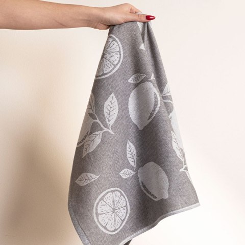 CYTRYNKA Ścierka kuchenna bawełniana, rozmiar 50x70cm, kolor szary