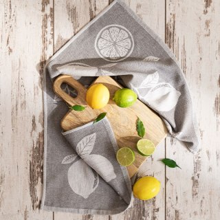 CYTRYNKA Ścierka kuchenna bawełniana, rozmiar 50x70cm, kolor szary