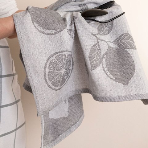 CYTRYNKA Ścierka kuchenna bawełniana, rozmiar 50x70cm, kolor szary