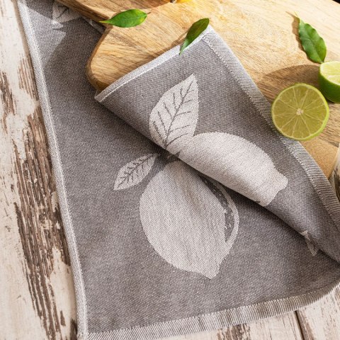 CYTRYNKA Ścierka kuchenna bawełniana, rozmiar 50x70cm, kolor szary