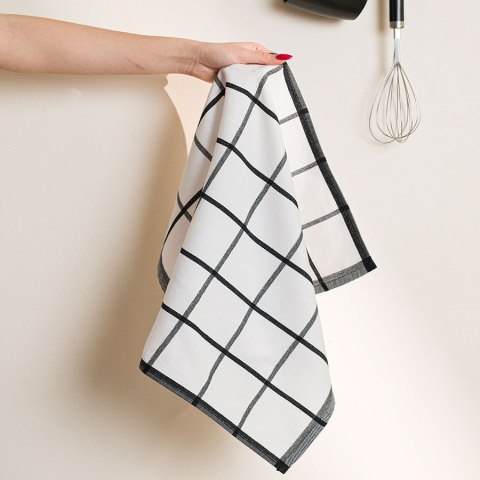 Ścierka bawełniana Kratka czarna