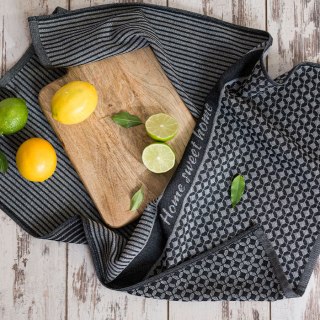 Ścierka kuchenna bawełniana SWEET HOME 50x70 cm czarna 200 g/m²