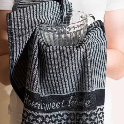 Czarna ścierka kuchenna SWEET HOME