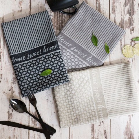Zestaw ścierek kuchennych SWEET HOME czarne