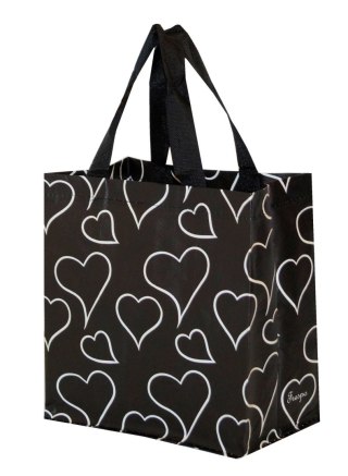 Ekologiczna torba SERDUSZKA 10L MINI czarno-białe