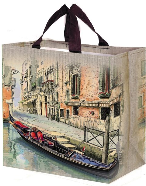 Torba na zakupy Wenecja 33l brązowa polipropylen