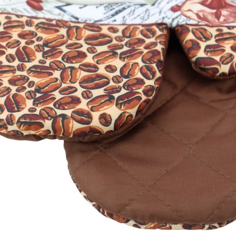 Rękawice Kuchenne z Magnesem CAPPUCCINO filiżanka kawy, kwiat