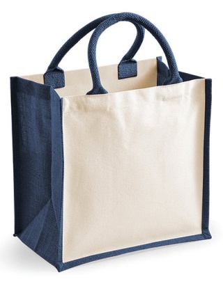 Torba Jutowa na zakupy Printers Midi Jute Bag Navy 30x30x19