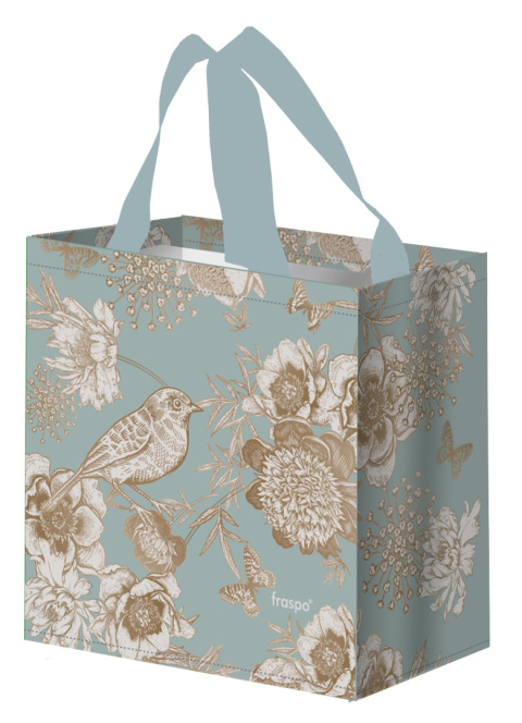 Torba zakupowa PTASZKI ZŁOTE błękitna, mała 10L