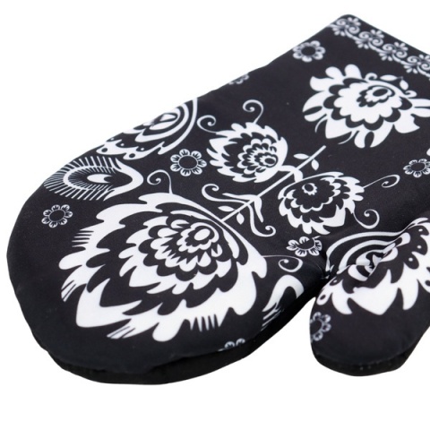 Rękawice Kuchenne z Magnesem FOLK czarno-białe