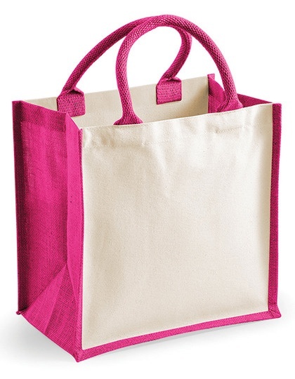 Torba Jutowa na zakupy Printers Midi Jute Bag Fuchsia 30x30x19