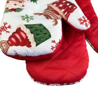 Rękawice Kuchenne z Magnesem zimowy motyw - lewa, prawa