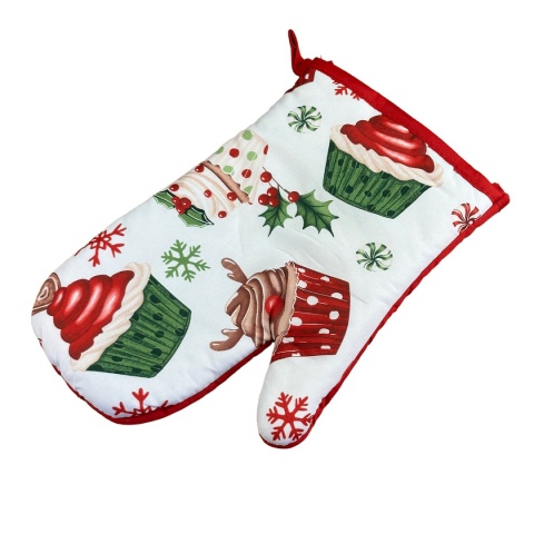 Rękawice Kuchenne z Magnesem zimowy motyw - lewa, prawa