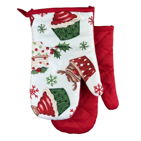 Rękawice Kuchenne z Magnesem zimowy motyw - lewa, prawa