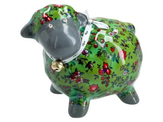 Skarbonka Owieczka kwiatowe zdobienia