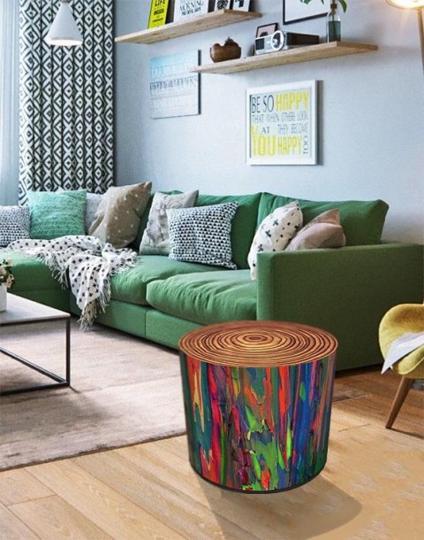 Okrągła pufa dekoracyjna - EGZOTYCZNA