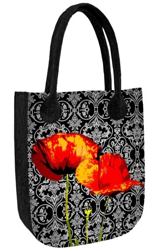 Torba filcowa CITY ANTRACYT Poppies