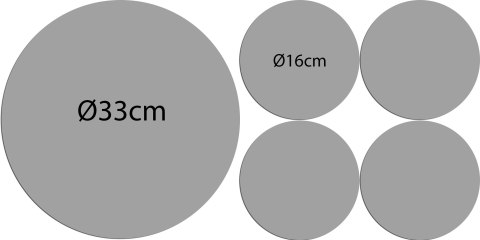 Zestaw podkładek na stół okrągłych 1+4 - VINYL