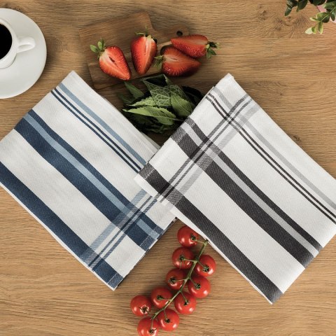 Ścierka kuchenna w paski, rozmiar 50x70cm, kolor szary LINDA