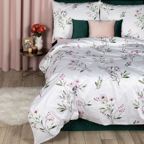 Komplet pościeli z satyny bawełnianej z motywem kwitnącej wiśni 160x200cm