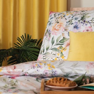 Komplet pościeli z satyny bawełnianej w wiosenne kwiaty- peonie, róże... 160x200cm