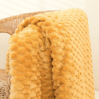 MIKOS koc dekoracyjny Markizeta, rozmiar 160x200cm, kolor żółty-musztardowy