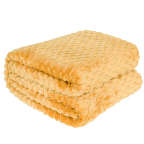 MIKOS koc dekoracyjny Markizeta, rozmiar 160x200cm, kolor żółty-musztardowy