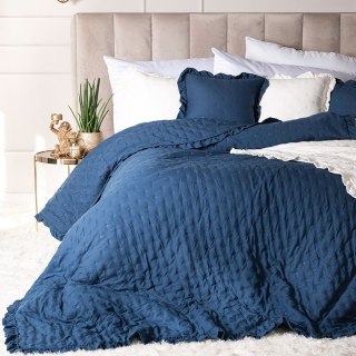 WERONA Narzuta dekoracyjna z falbaną Markizeta, 220x240cm, niebieski