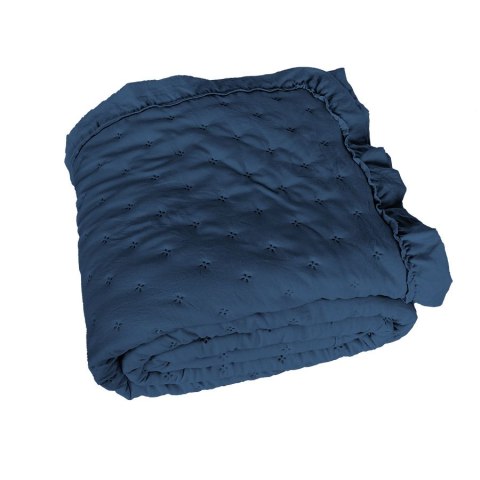 WERONA Narzuta dekoracyjna z falbaną Markizeta, 220x240cm, niebieski