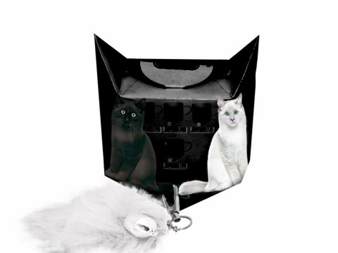 Kubek z białym kotem 500ml - Sweety Kitty, pudełko z ogonkiem (CARMANI)